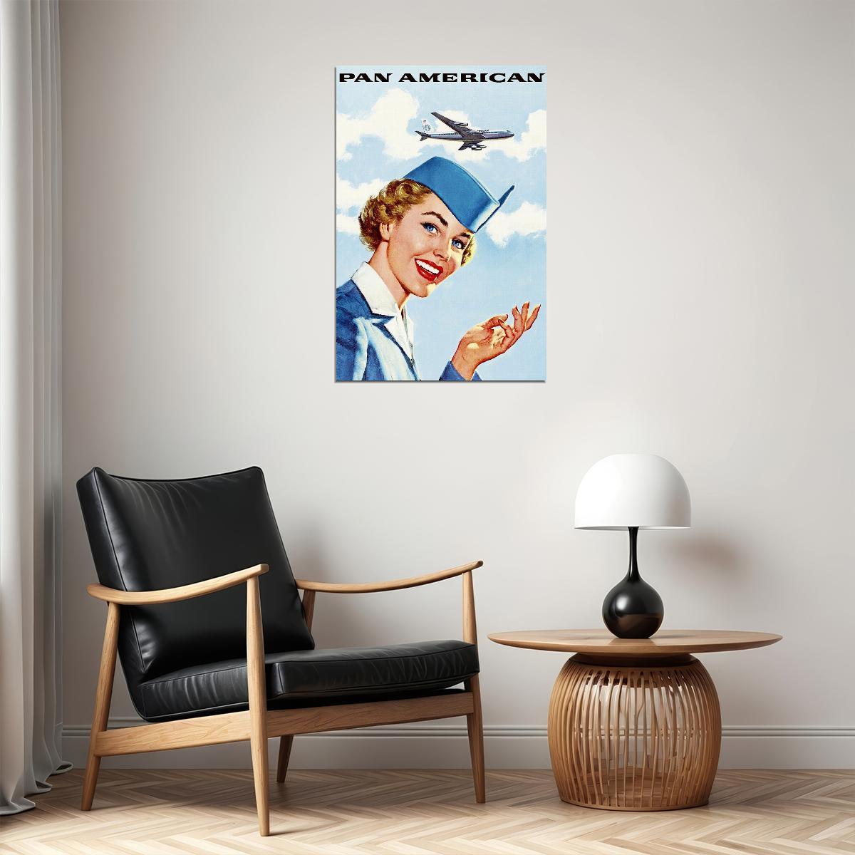 Pan American Airlines Vintage Travel Poster Wall Art Print Home Wall Decor