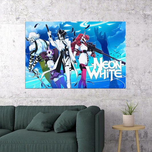 Neon White Video Games First Person Shooter Action Poster Wall Art Print Home Wall Decor - xonomax