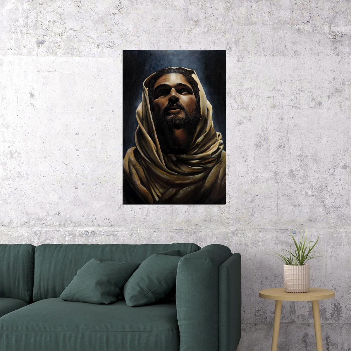 Jesus Christ Looking Up Religious Oil Painting Vintage Poster Wall Art Print Home Wall Decor