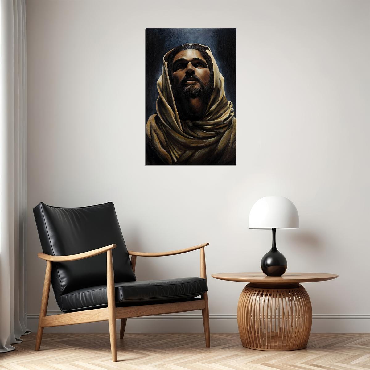 Jesus Christ Looking Up Religious Oil Painting Vintage Poster Wall Art Print Home Wall Decor