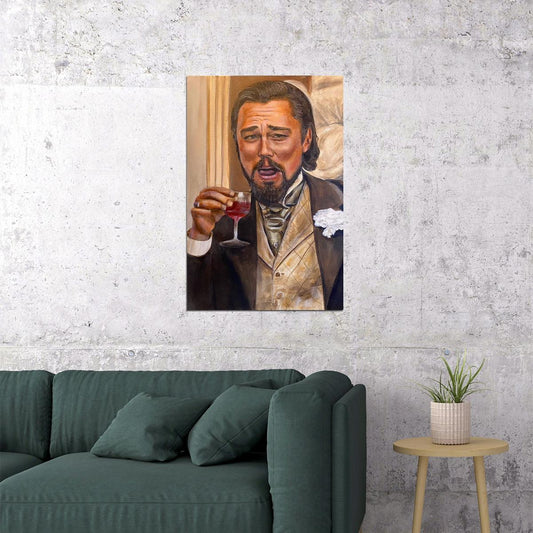 Leonardo Dicaprio Laughing Oil Paint Poster Wall Art Print Home Wall Decor - xonomax