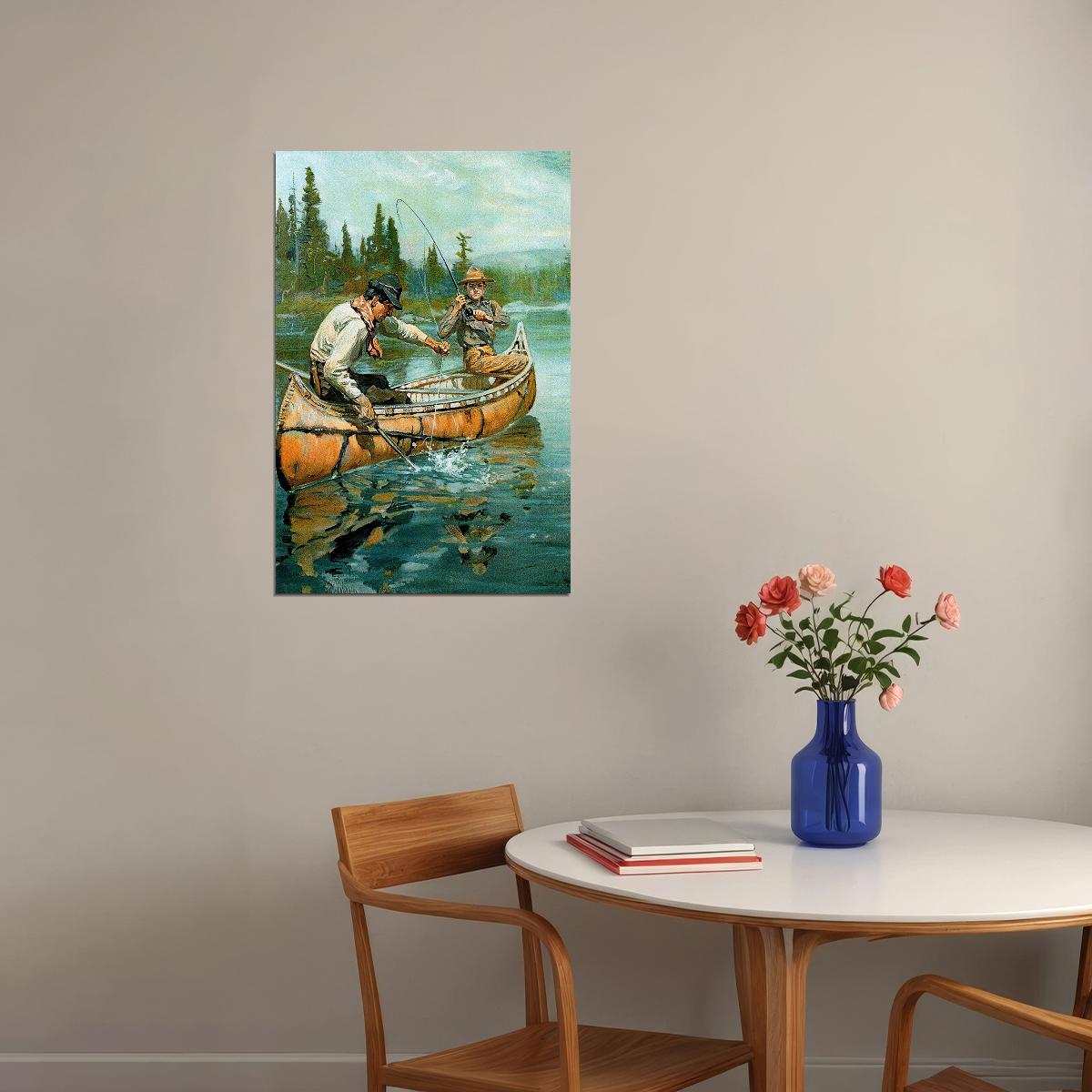 Colorado Fishing Travel Vintage Oil Painting Poster Wall Art Print Home Wall Decor