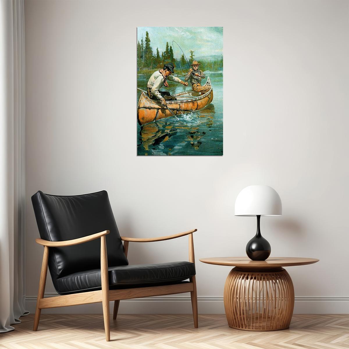 Colorado Fishing Travel Vintage Oil Painting Poster Wall Art Print Home Wall Decor