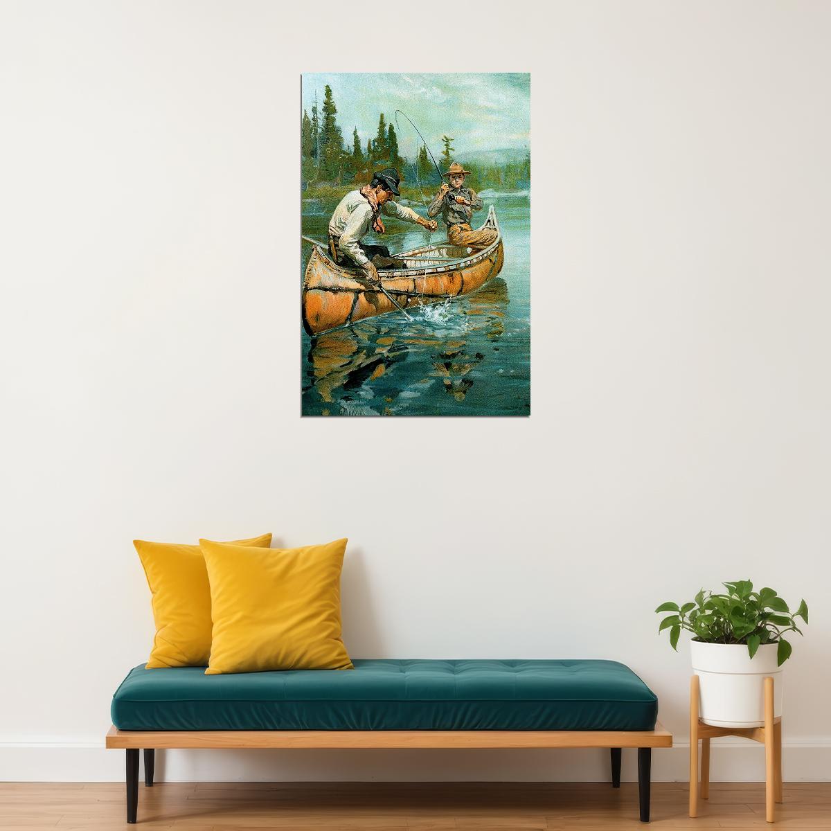 Colorado Fishing Travel Vintage Oil Painting Poster Wall Art Print Home Wall Decor