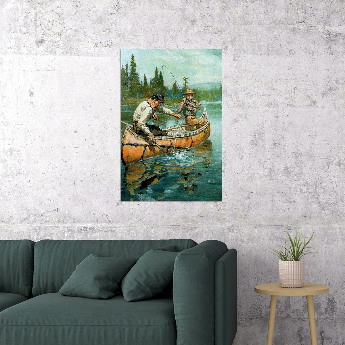 Colorado Fishing Travel Vintage Oil Painting Poster Wall Art Print Home Wall Decor