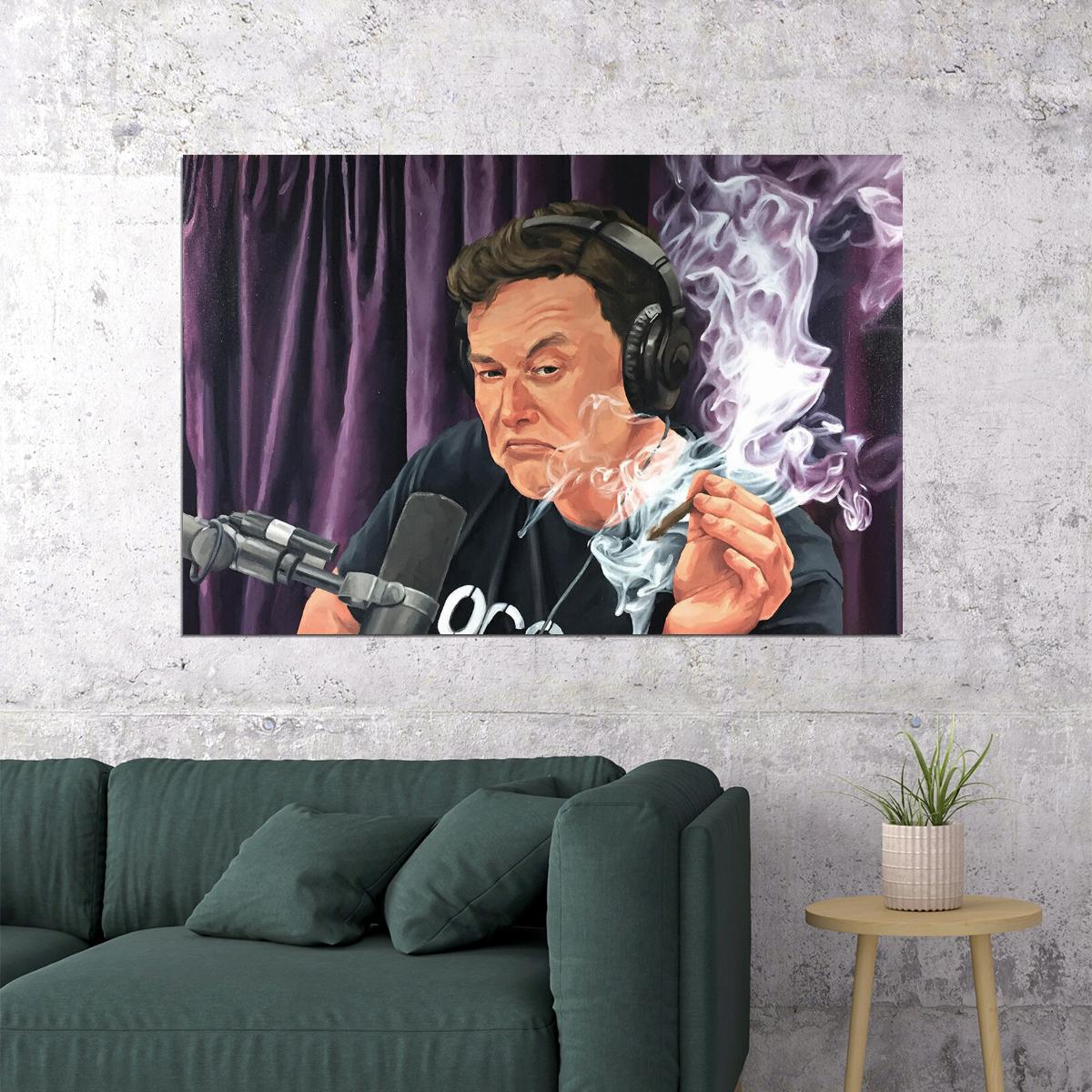 Elon Musk Smoking Weed Technology Entrepreneur Poster Wall Art Print Home Wall Decor - xonomax