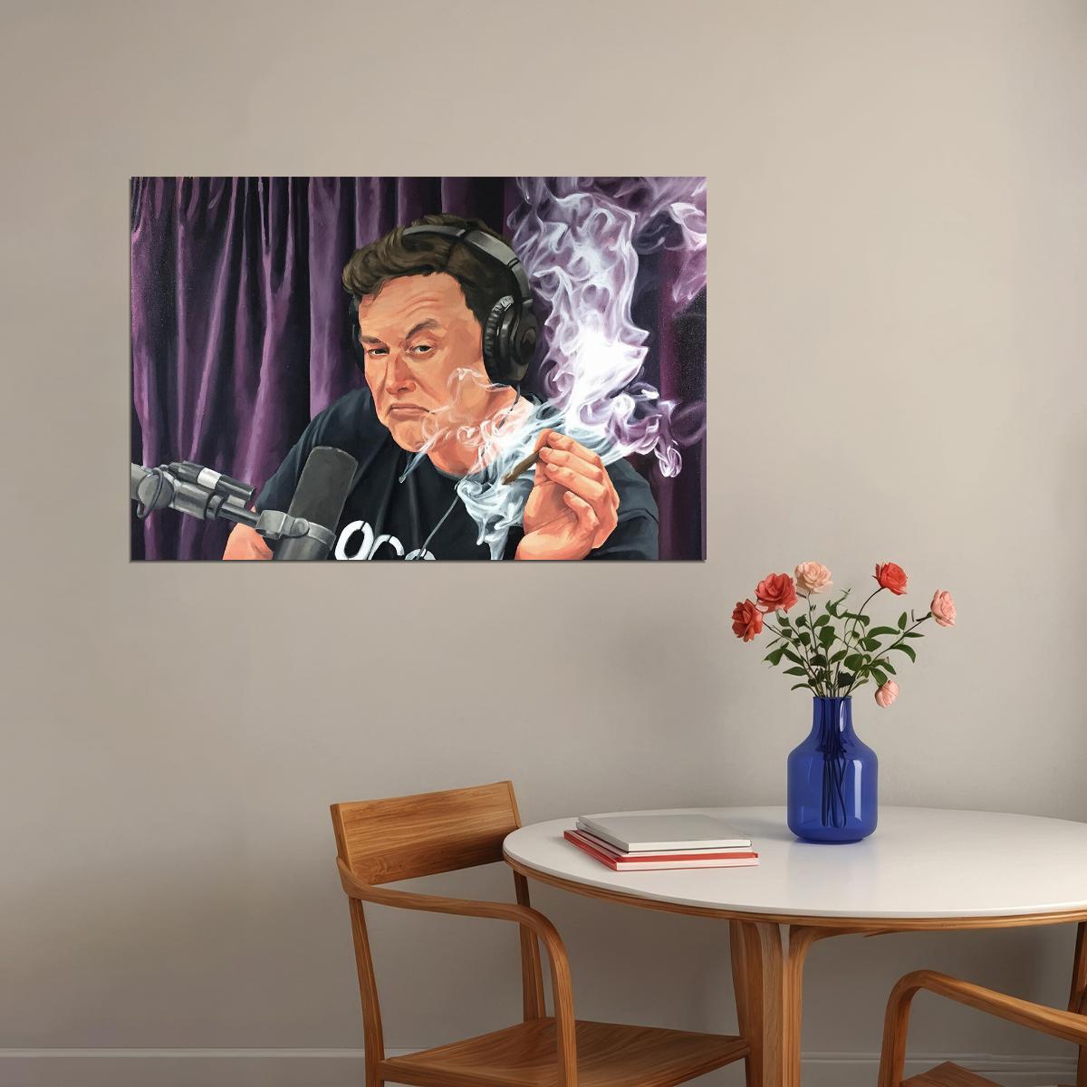 Elon Musk Smoking Weed Technology Entrepreneur Poster Wall Art Print Home Wall Decor - xonomax