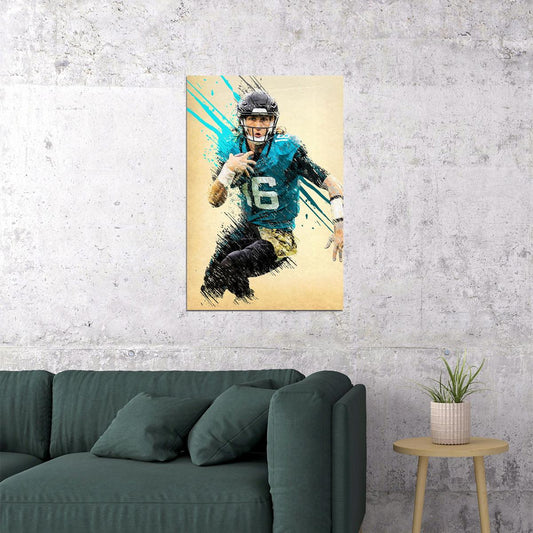 Jacksonville Jaguars Footballer Trevor Lawrence Scorer Poster Wall Art Print Home Wall Decor - xonomax