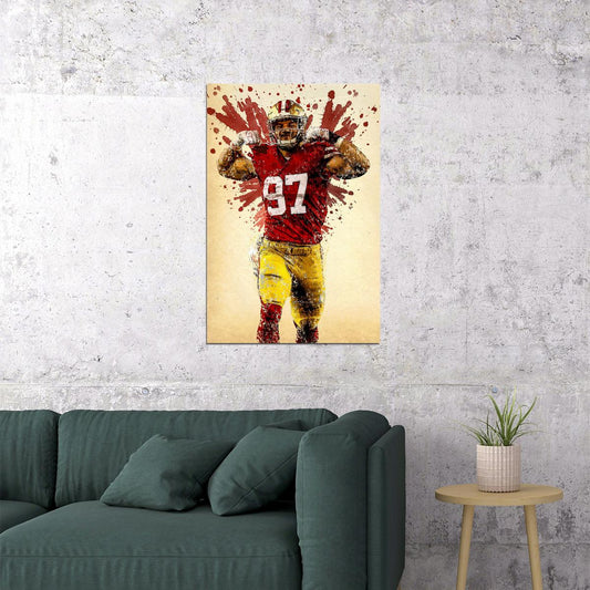 San Francisco 49ers Nick Bosa American Football Player Poster Wall Art Print Home Wall Decor - xonomax