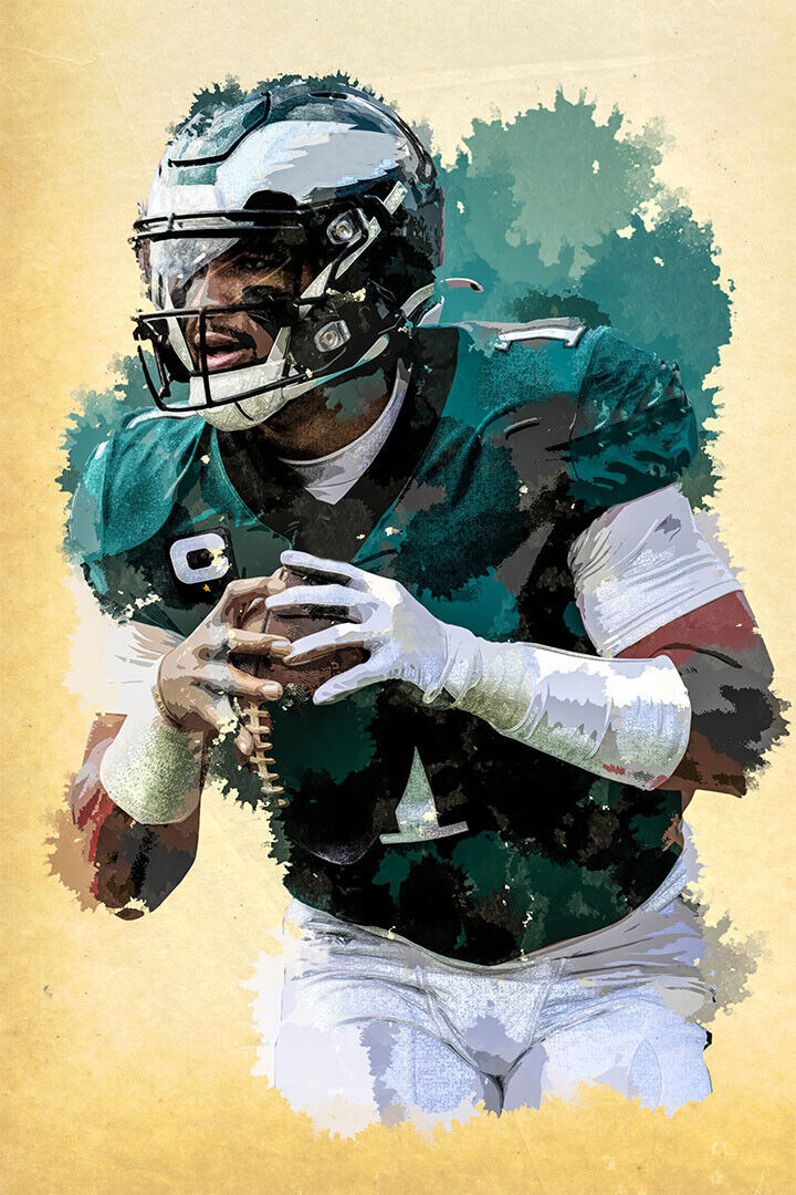 Philadelphia Eagles Jalen Hurts American Footballer Poster Wall Art Print Home Wall Decor - xonomax