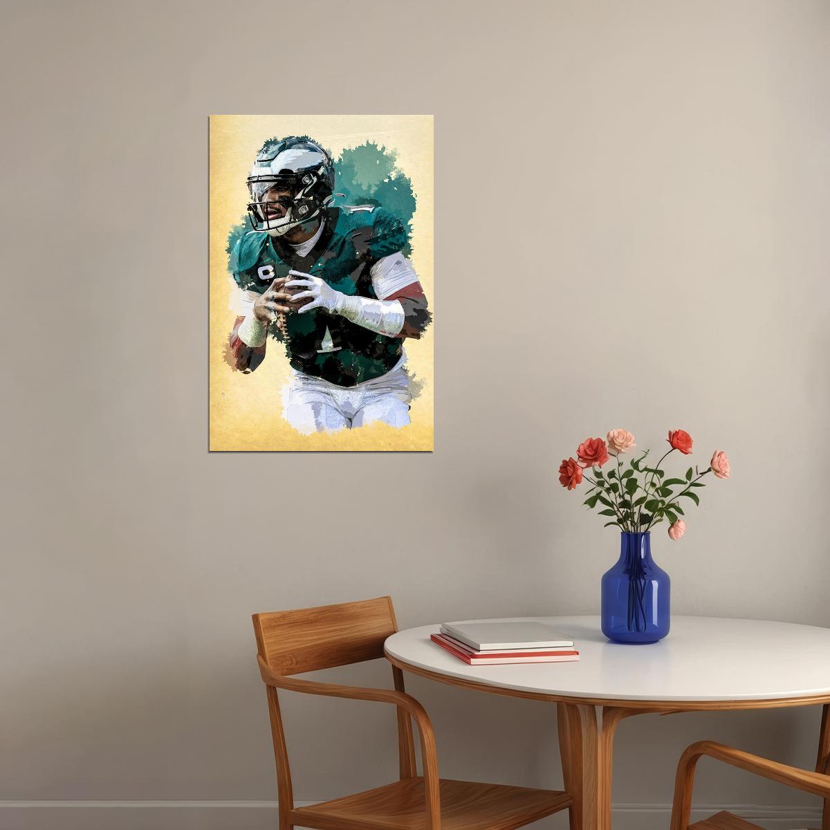 Philadelphia Eagles Jalen Hurts American Footballer Poster Wall Art Print Home Wall Decor - xonomax