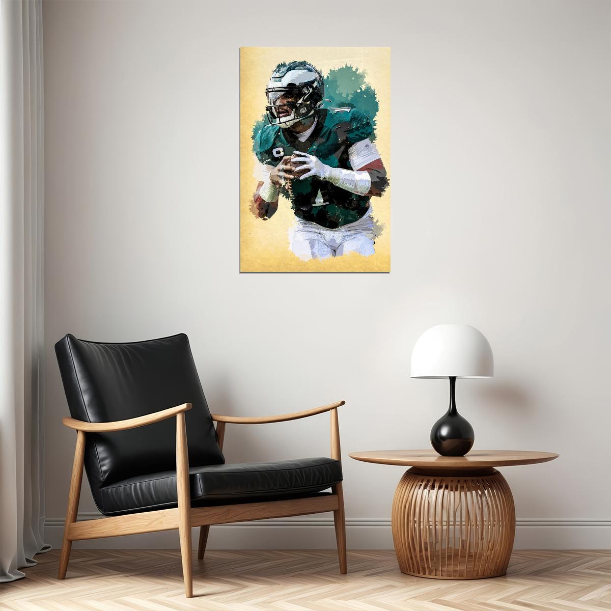 Philadelphia Eagles Jalen Hurts American Footballer Poster Wall Art Print Home Wall Decor - xonomax