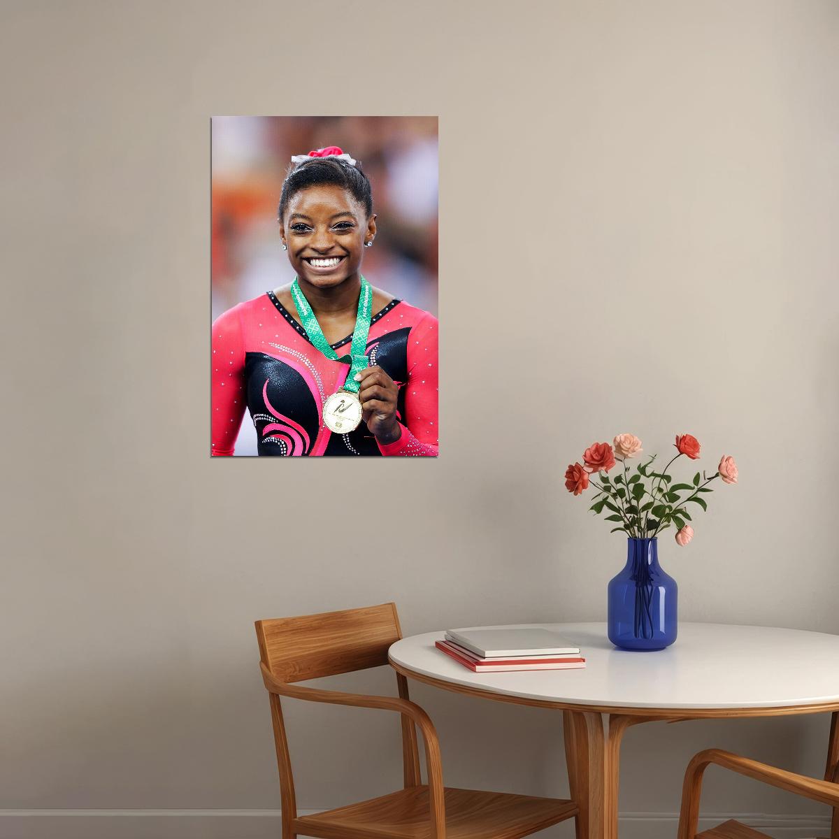 Simone Biles Famous Gymnastics Athlete Medal Poster Wall Art Print Home Wall Decor - xonomax