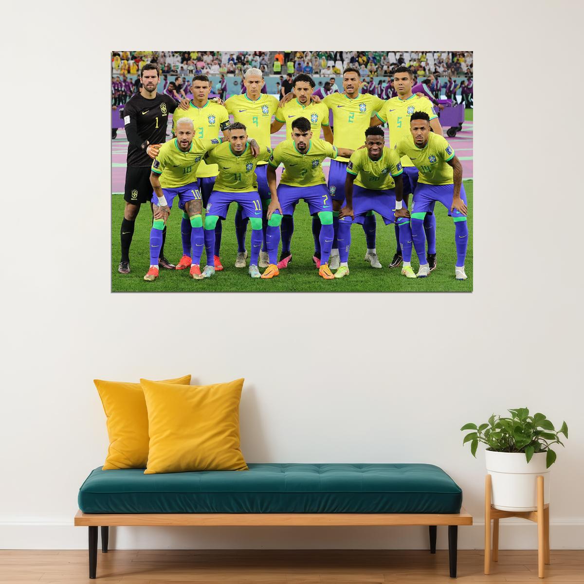 Brazil National Football Team World Cup Poster Wall Art Print Home Wall Decor - xonomax