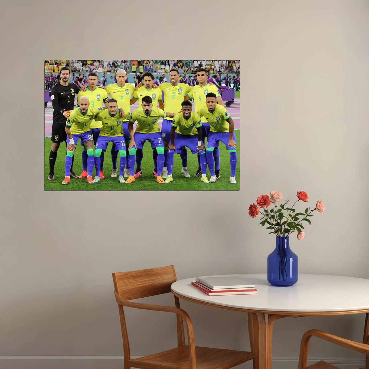 Brazil National Football Team World Cup Poster Wall Art Print Home Wall Decor - xonomax
