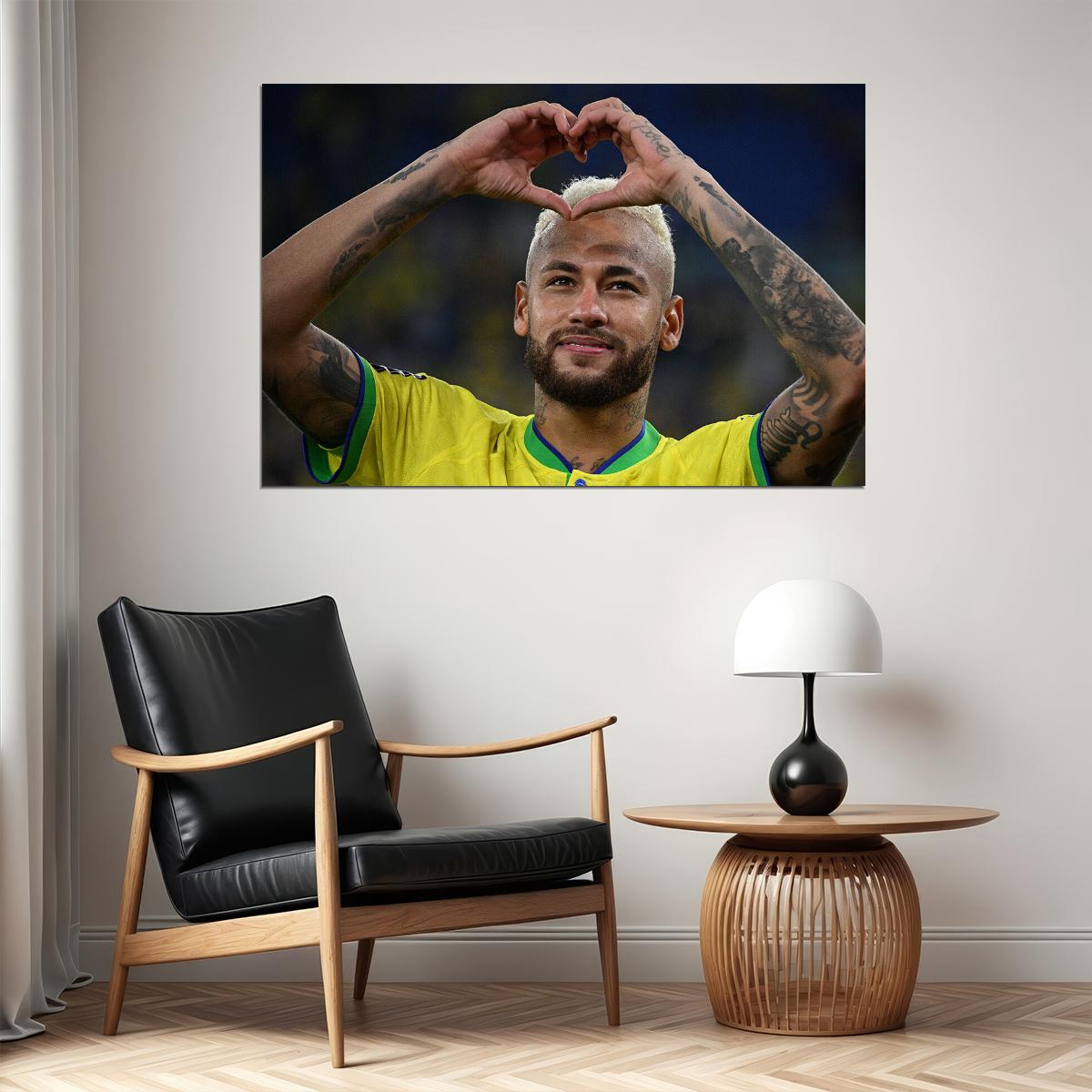 Neymar Brazil National Team World Cup Poster Wall Art Print Home Wall Decor - xonomax