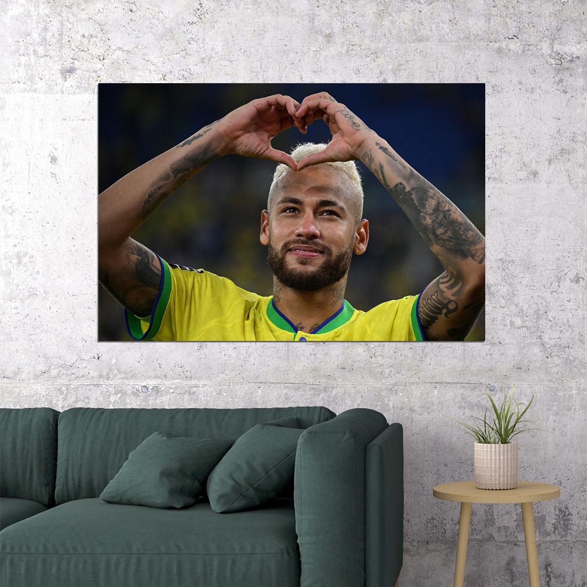 Neymar Brazil National Team World Cup Poster Wall Art Print Home Wall Decor - xonomax