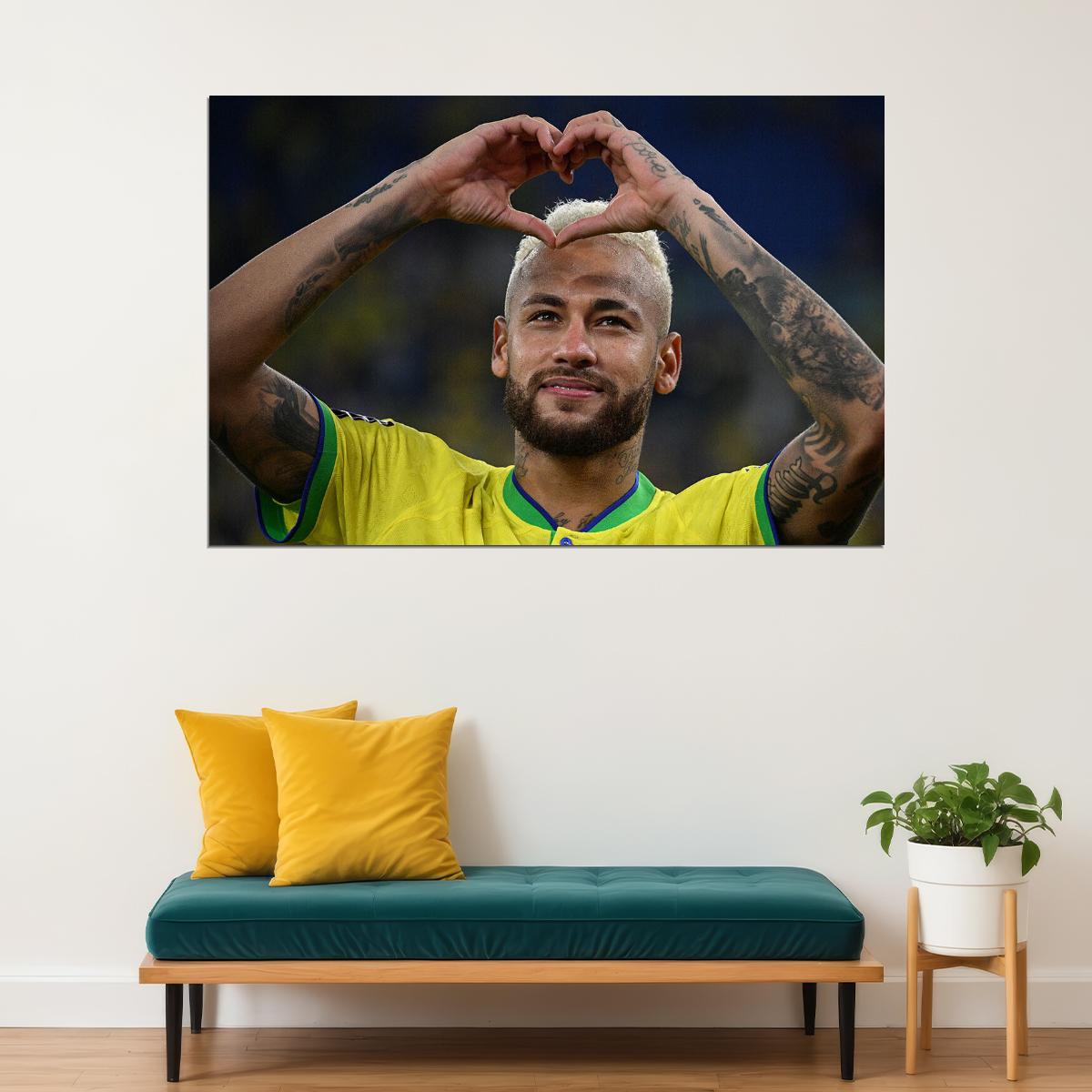 Neymar Brazil National Team World Cup Poster Wall Art Print Home Wall Decor - xonomax