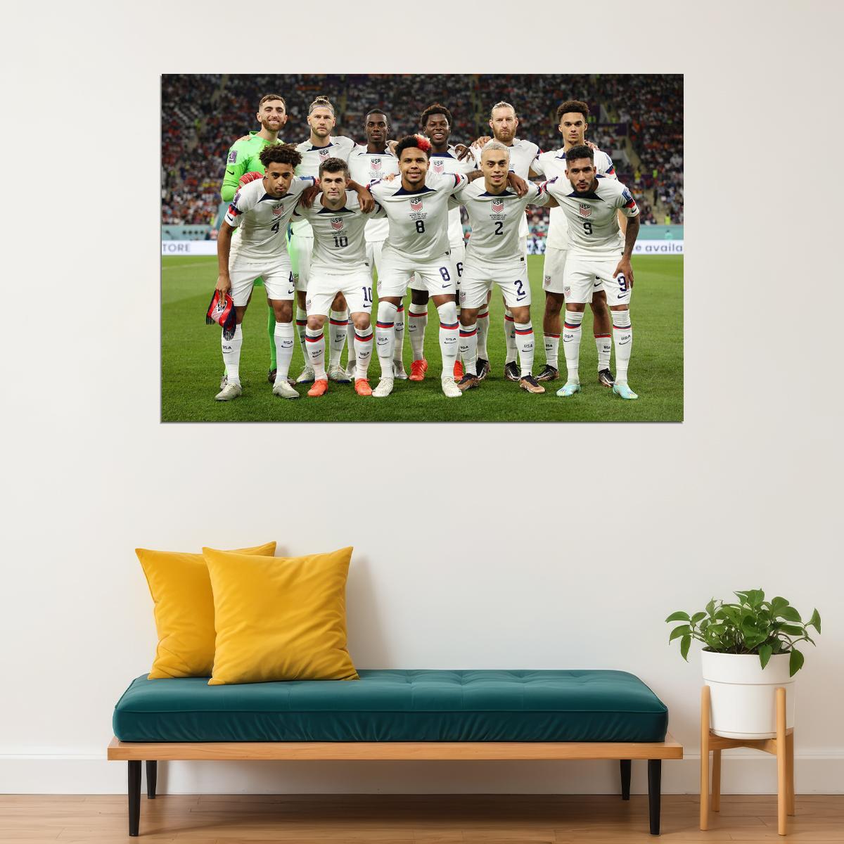 United States Men's National Soccer Team World Cup Poster Wall Art Print Home Wall Decor - xonomax