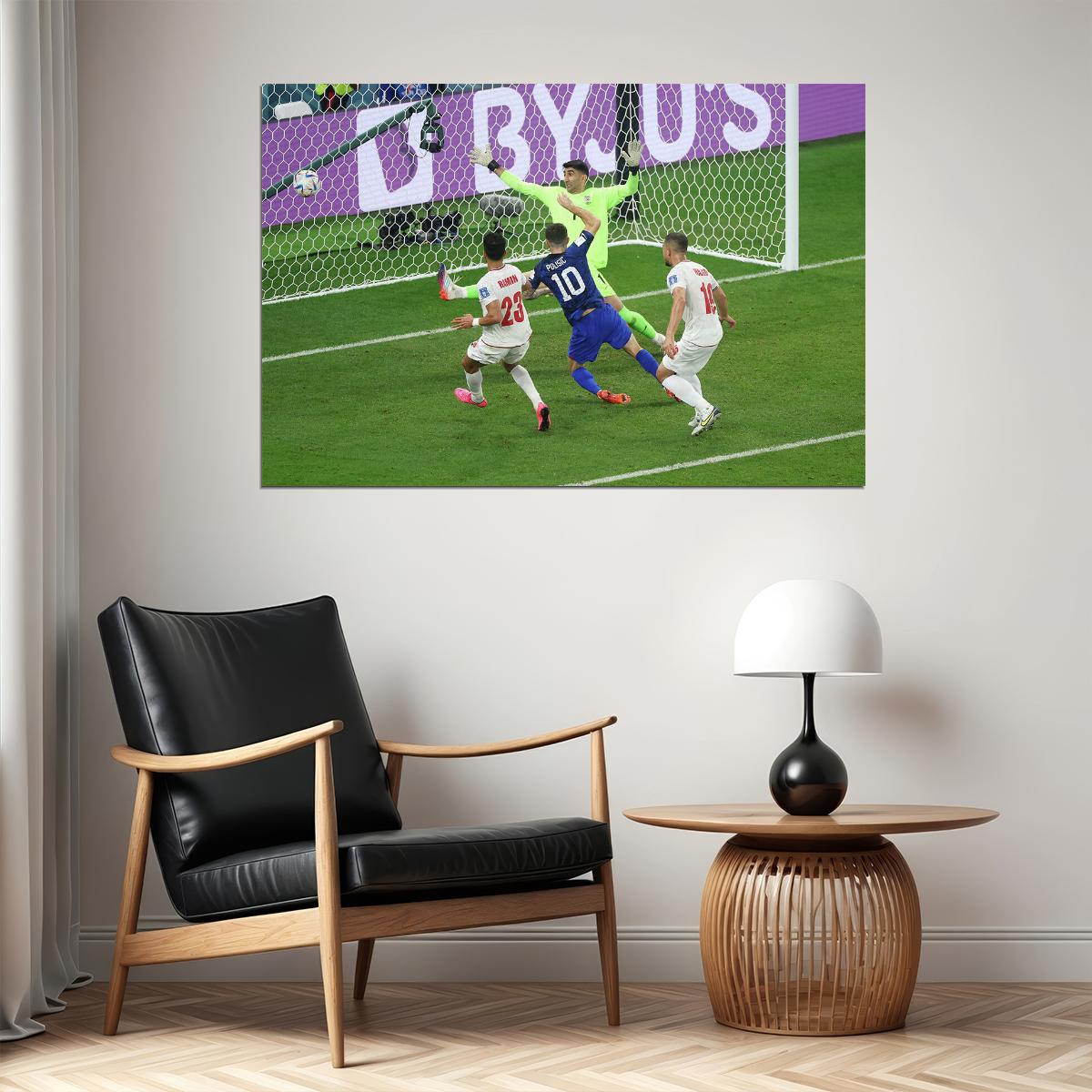 Christian Pulisic Goal United States World Cup Poster Wall Art Print Home Wall Decor - xonomax