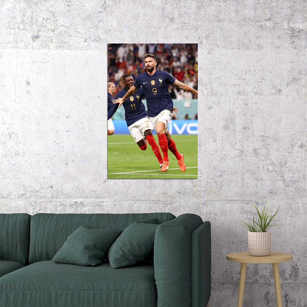 Olivier Giroud France National Team World Soccer Fans Poster Wall Art Print Home Wall Decor - xonomax