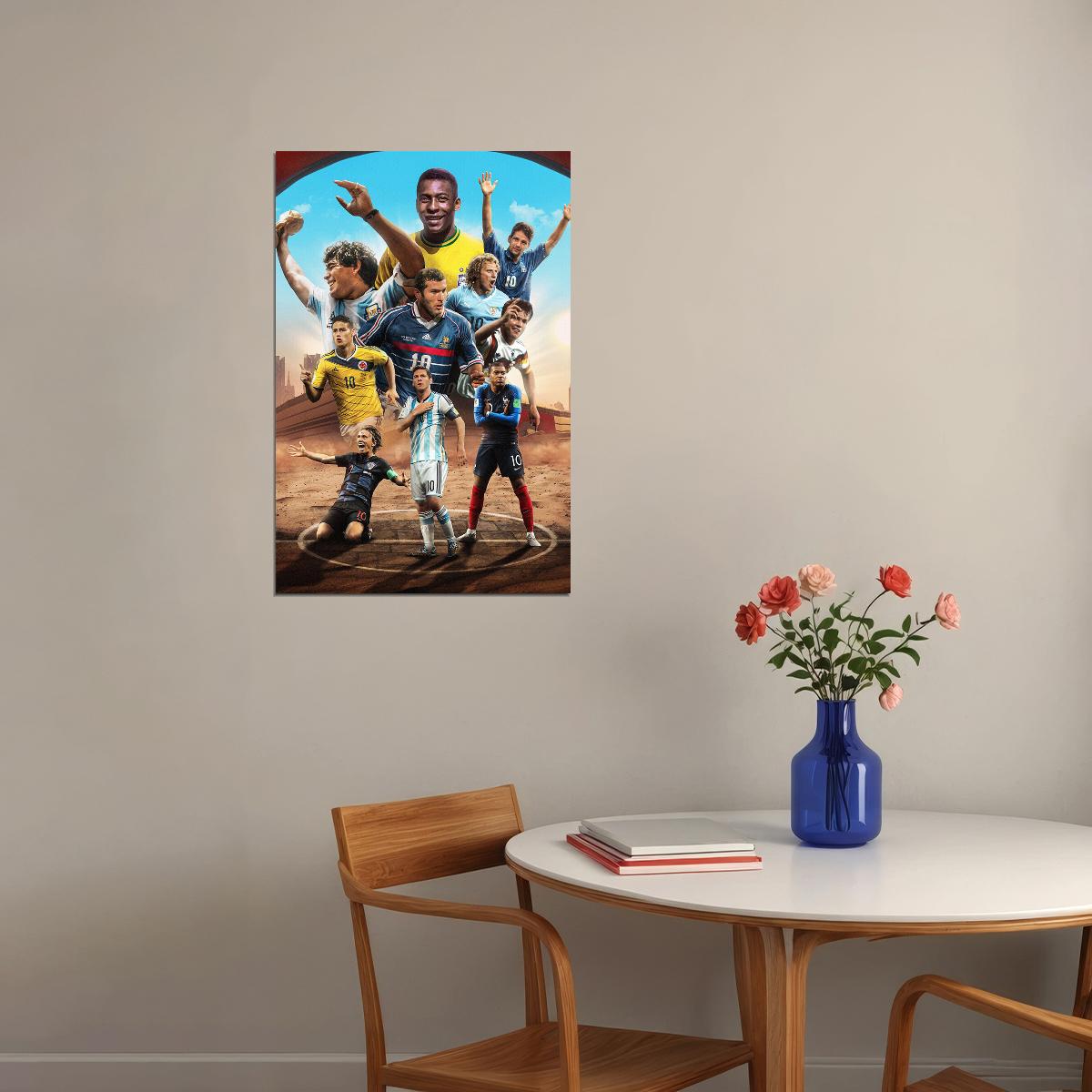 Soccer Number 10 Maradona Matthäus Messi Modric Mbappe Poster Wall Art Print Home Wall Decor - xonomax