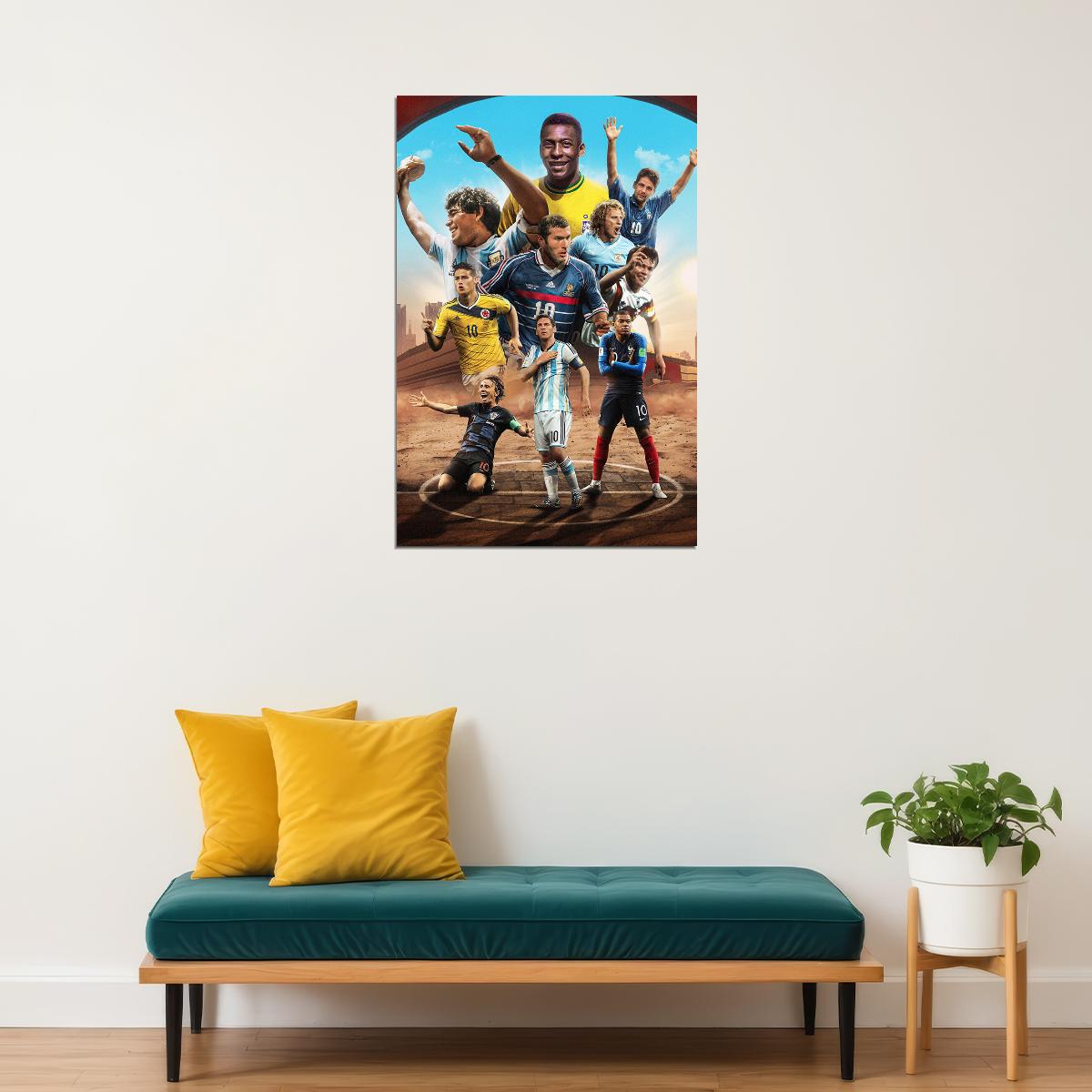 Soccer Number 10 Maradona Matthäus Messi Modric Mbappe Poster Wall Art Print Home Wall Decor - xonomax