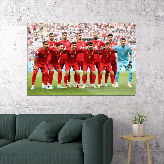 Iran National Football Team World Soccer 2022 Poster Wall Art Print Home Wall Decor - xonomax