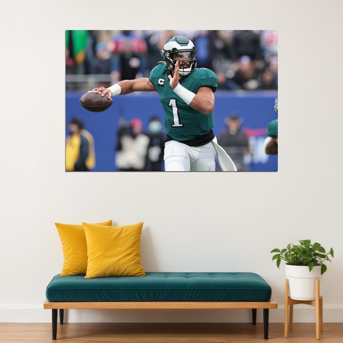 Philadelphia Eagles Jalen Hurts American Football Player Poster Wall Art Print Home Wall Decor - xonomax