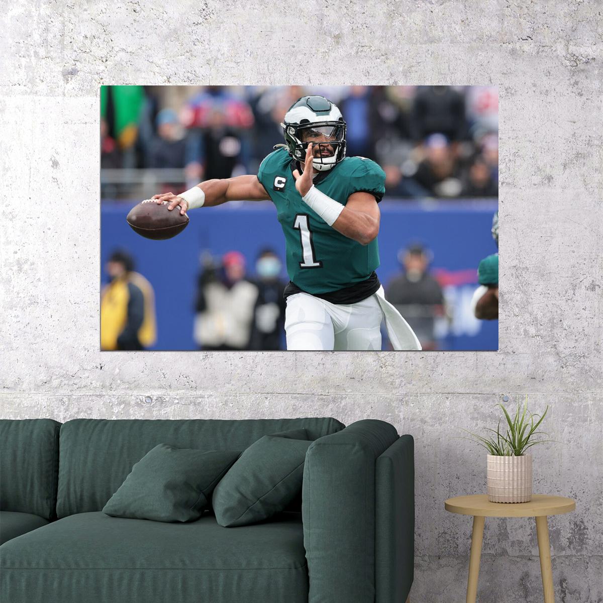 Philadelphia Eagles Jalen Hurts American Football Player Poster Wall Art Print Home Wall Decor - xonomax