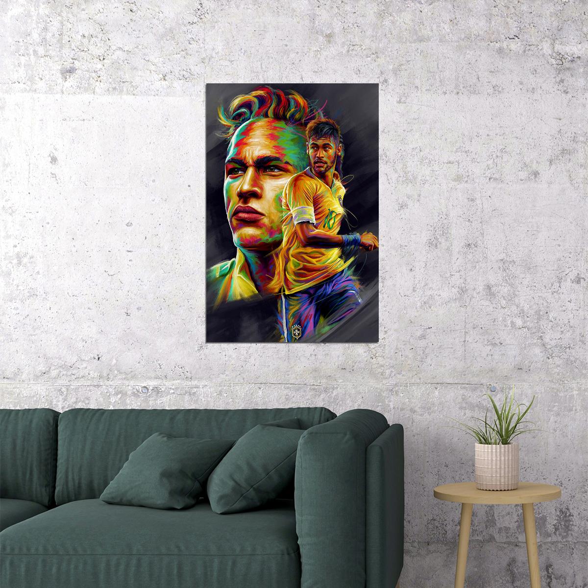 Neymar Sports National Football Player Poster Wall Art Print Home Wall Decor - xonomax