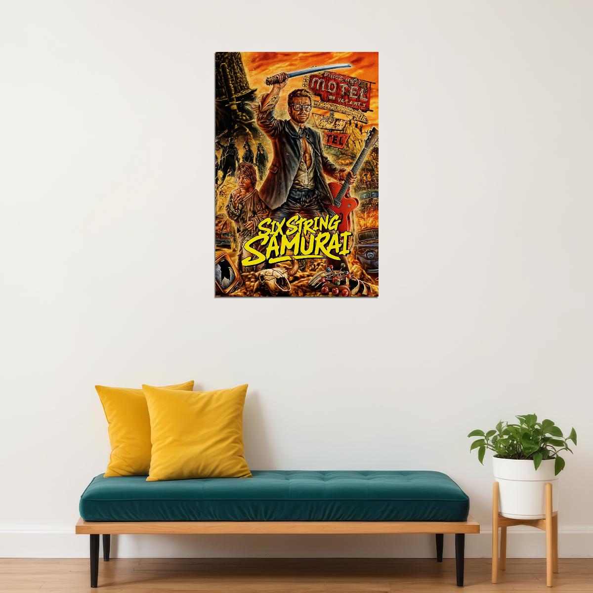 Six String Samurai Minimal Action Comedy Film Poster Wall Art Print Home Wall Decor - xonomax