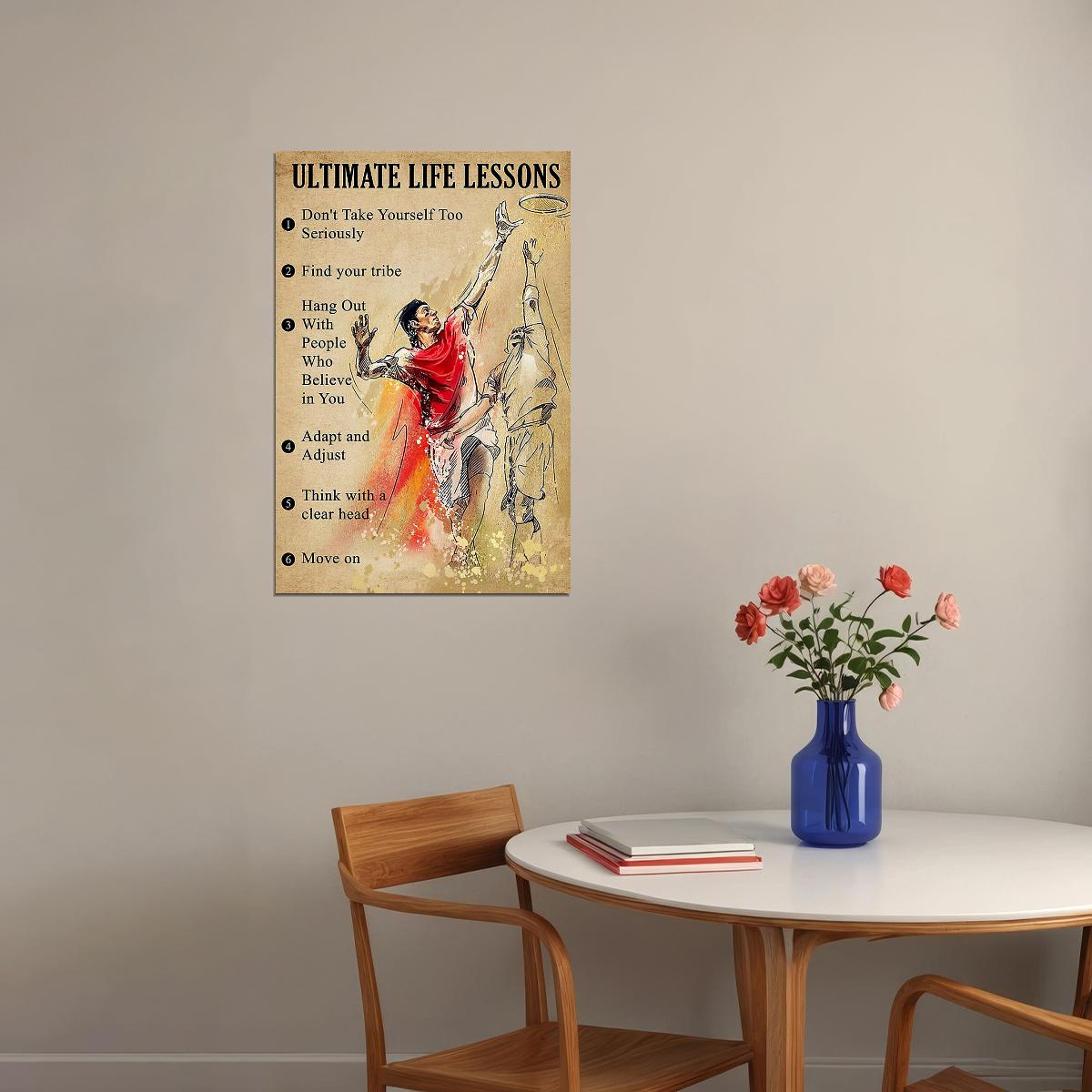 Ultimate Frisbee Life Lessons Sport Poster Wall Art Print Home Wall Decor - xonomax