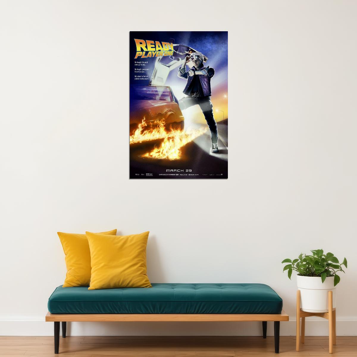 Ready Player One 2018 Back To The Future Movie Action Poster Wall Art Print Home Wall Decor - xonomax