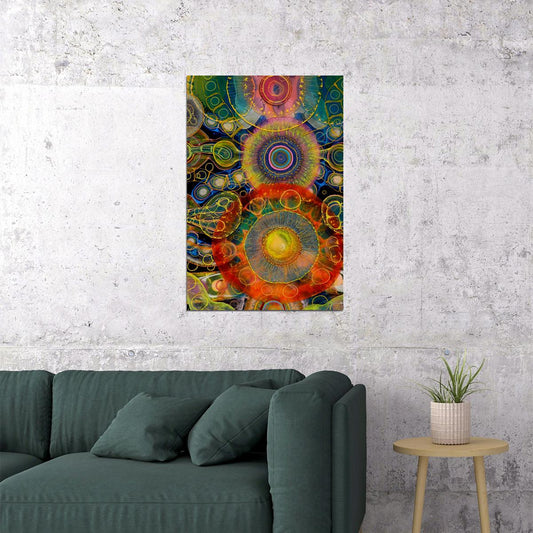 Seven Chakras Psychedelic Abstract Meditation Poster Wall Art Print Home Wall Decor - xonomax