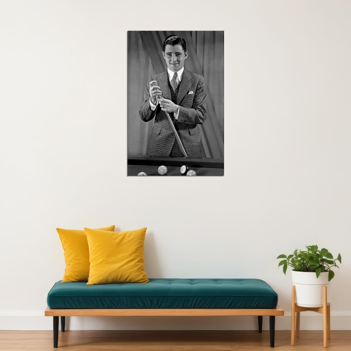World Pocket Billiards Champion Willie Mosconi Paul Poster Wall Art Print Home Wall Decor - xonomax