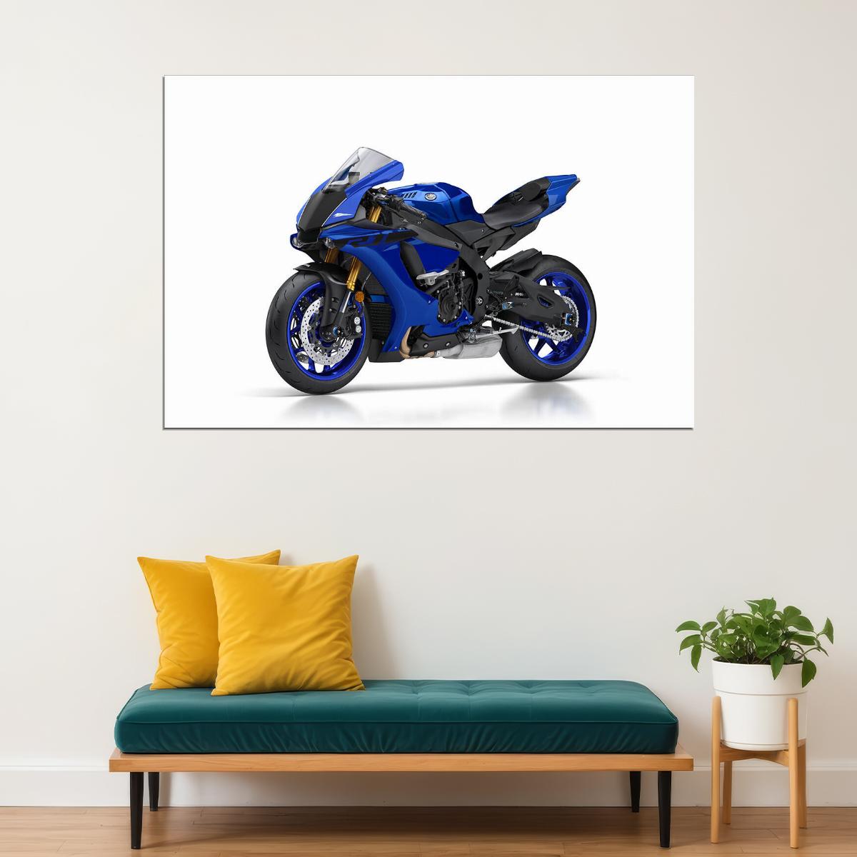 Yamaha Yzf R1 Speed Motorcycle Sports Bike Poster Wall Art Print Home Wall Decor - xonomax