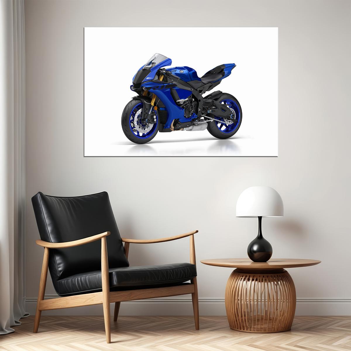 Yamaha Yzf R1 Speed Motorcycle Sports Bike Poster Wall Art Print Home Wall Decor - xonomax