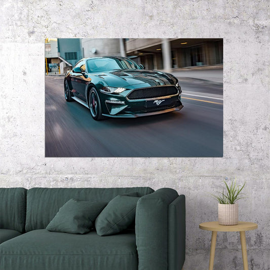 Ford Mustang Bullitt Sports Car Luxury Car Poster Wall Art Print Home Wall Decor - xonomax