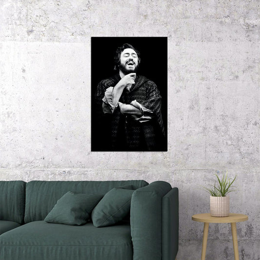 Luciano Pavarotti Musician Black White Vintage Poster Wall Art Print Home Wall Decor - xonomax