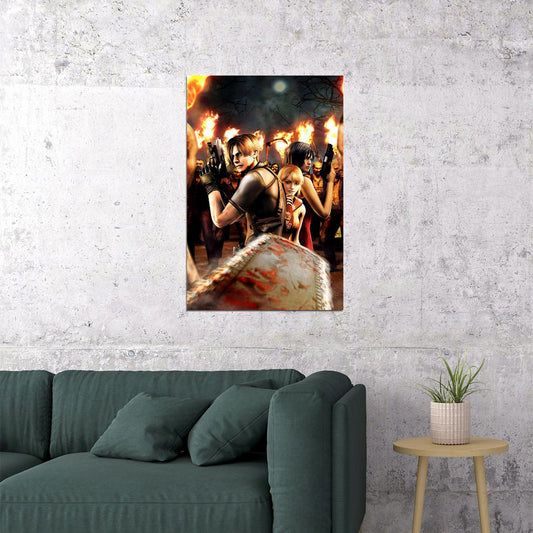 Resident Evil 4 Video Game Poster Gamer Wall Art Print Home Wall Decor - xonomax