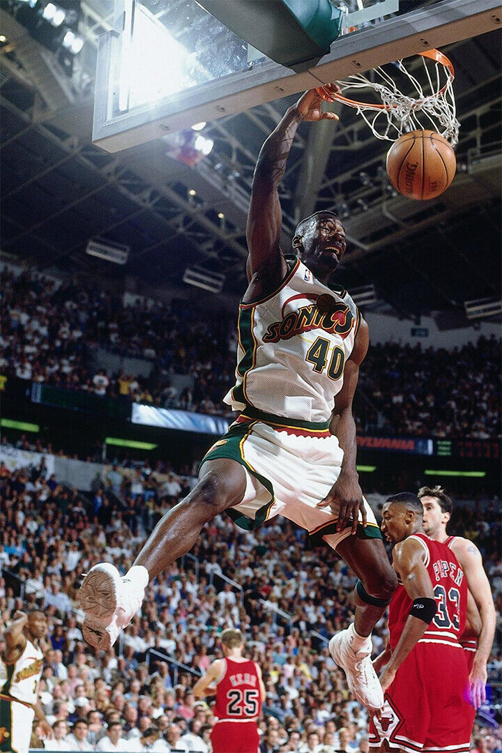 Dunk Block Star Shawn Kemp Usa Basketball Poster Wall Art Print Home Wall Decor - xonomax