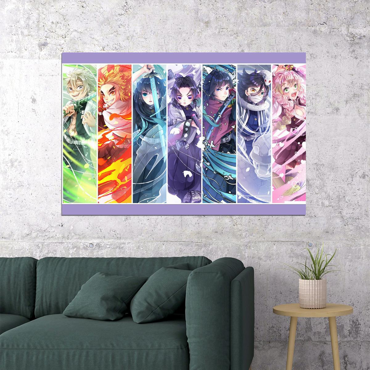 Demon Slayer Kimetsu No Yaiba Fight Anime Poster Wall Art Print Home Wall Decor - xonomax