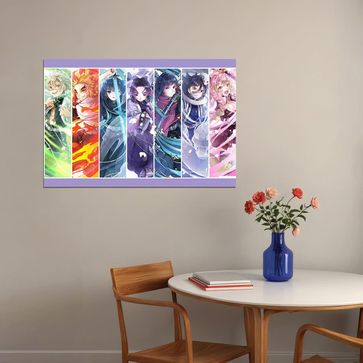 Demon Slayer Kimetsu No Yaiba Fight Anime Poster Wall Art Print Home Wall Decor - xonomax