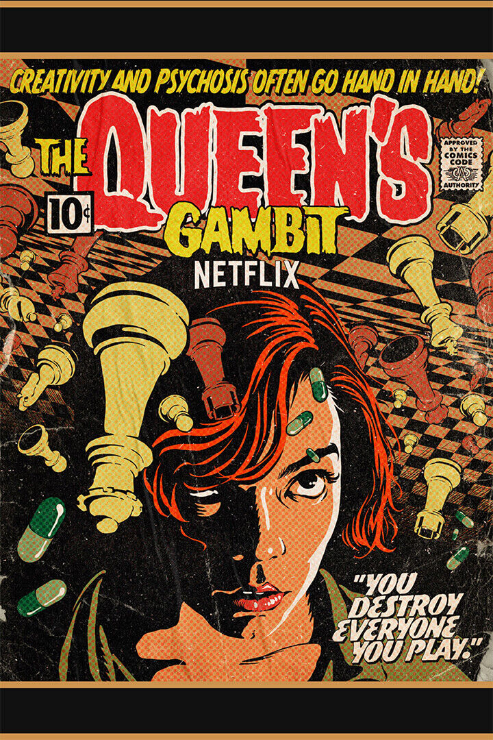 The Queens Gambit Chess Anya Taylor Joy Tv Poster Wall Art Print Home Wall Decor - xonomax