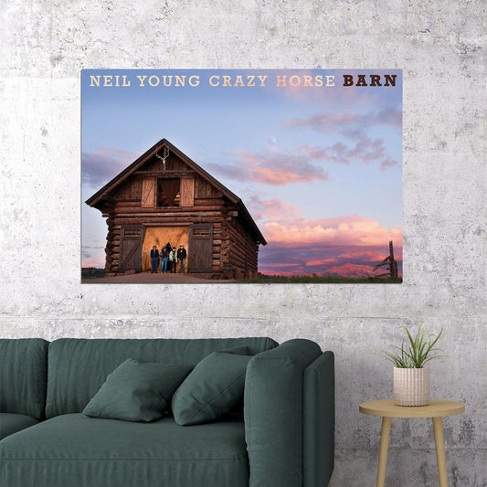 Neil Young Barn Music Album Cover Songwriter Poster Wall Art Print Home Wall Decor - xonomax