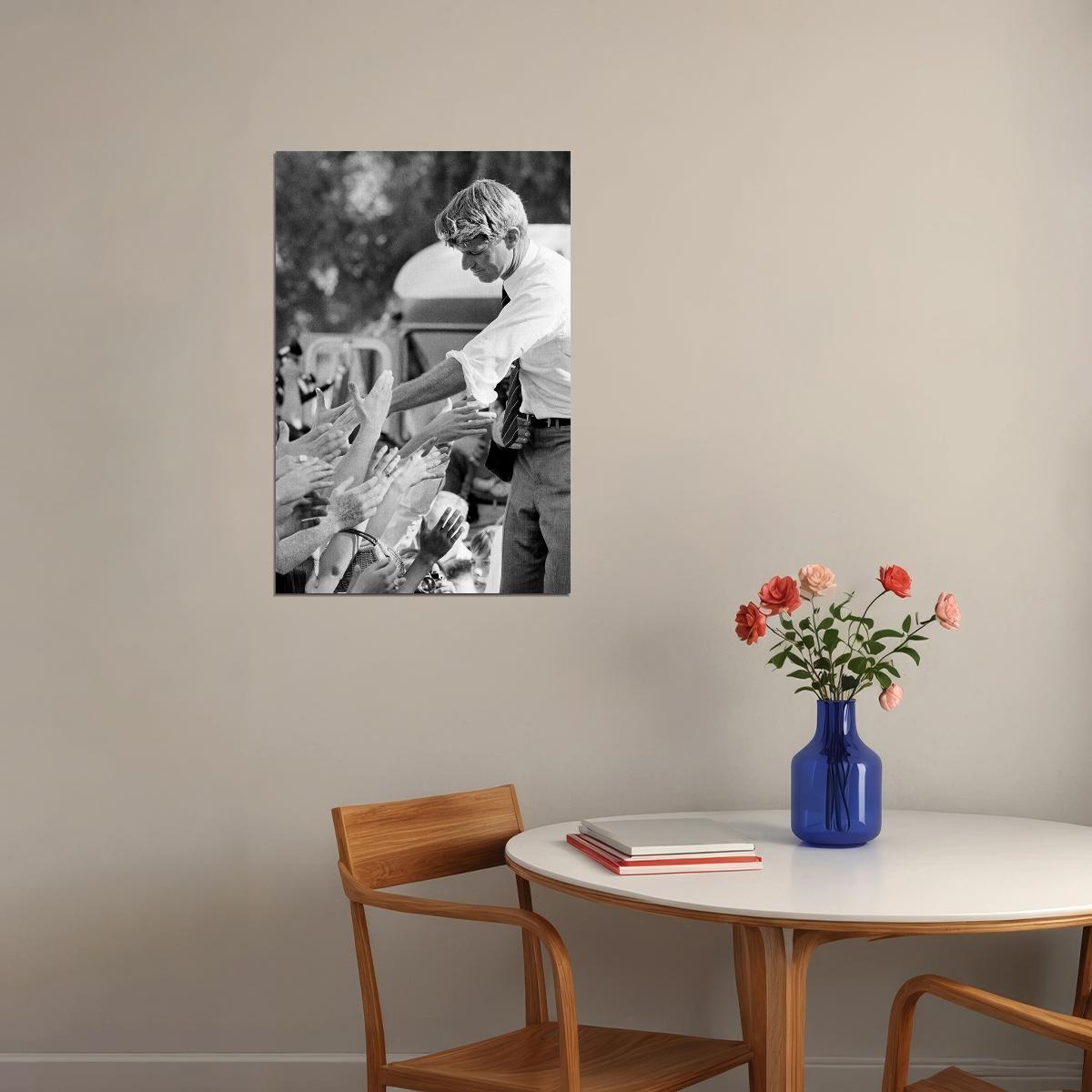 Bobby Kennedy On Presidential Campaign Trail Poster Wall Art Print Home Wall Decor - xonomax