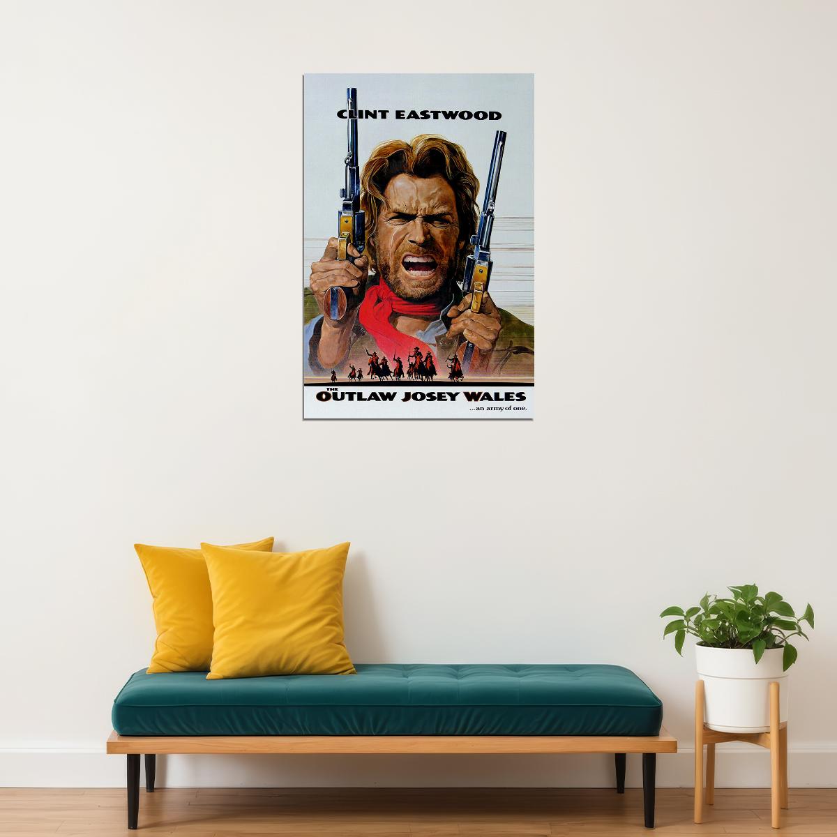 Clint Eastwood In The Outlaw Josey Wales Movie Poster Wall Art Print Home Wall Decor - xonomax