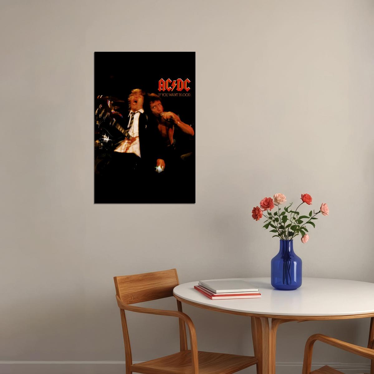 Ac / Dc If You Want Blood Rock Band Poster Wall Art Print Home Wall Decor - xonomax