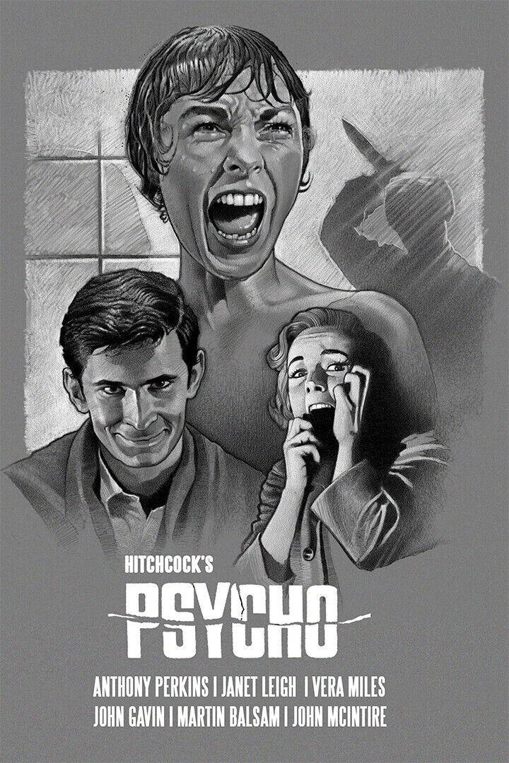 Poster - Psycho Movie Income Horror Classic Vintage Poster Wall